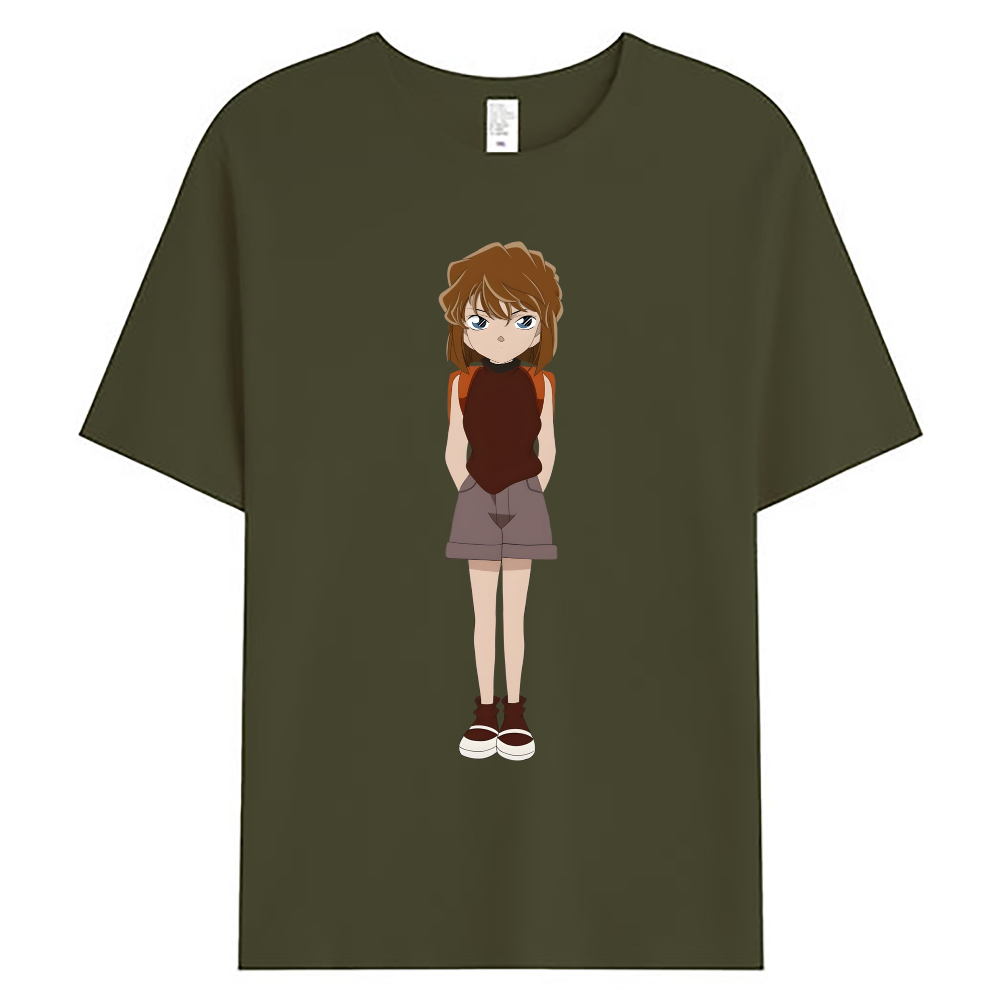 （画像用） 名探偵コナン 灰原 哀 はいばら あい Detective Conan Anita Hailey、Vi Graythorn Haibara Ai 綿100％ メンズ半袖Tシャツ｜肌触りやわらか＆通気性